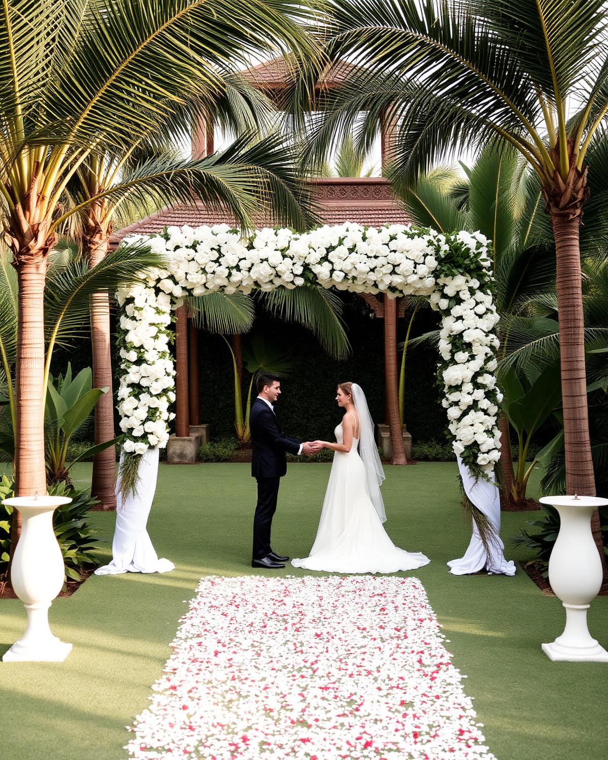 Private wedding ceremony in a Bali villa garden