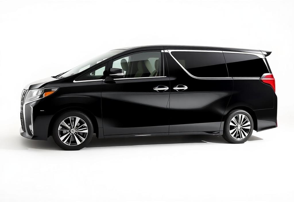 Luxury Bali holiday with private chauffeur beside a Toyota Alphard